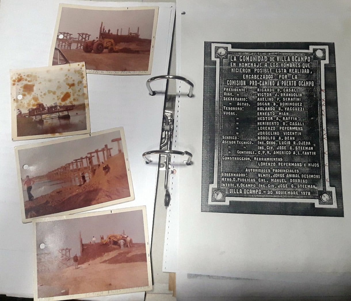 DONACIÓN DE DOCUMENTACIÓN HISTÓRICA SOBRE LA COMISIÓN PRO-CAMINO A PUERTO OCAMPO