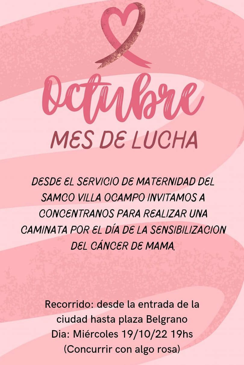CAMINATA POR EL DÍA DE SENSIBILIZACIÓN DEL CÁNCER DE MAMA