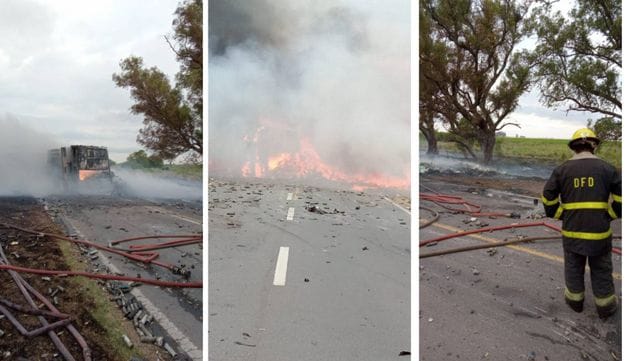 Ruta 11: impactante choque fatal entre un auto y un camión a la altura de San Justo