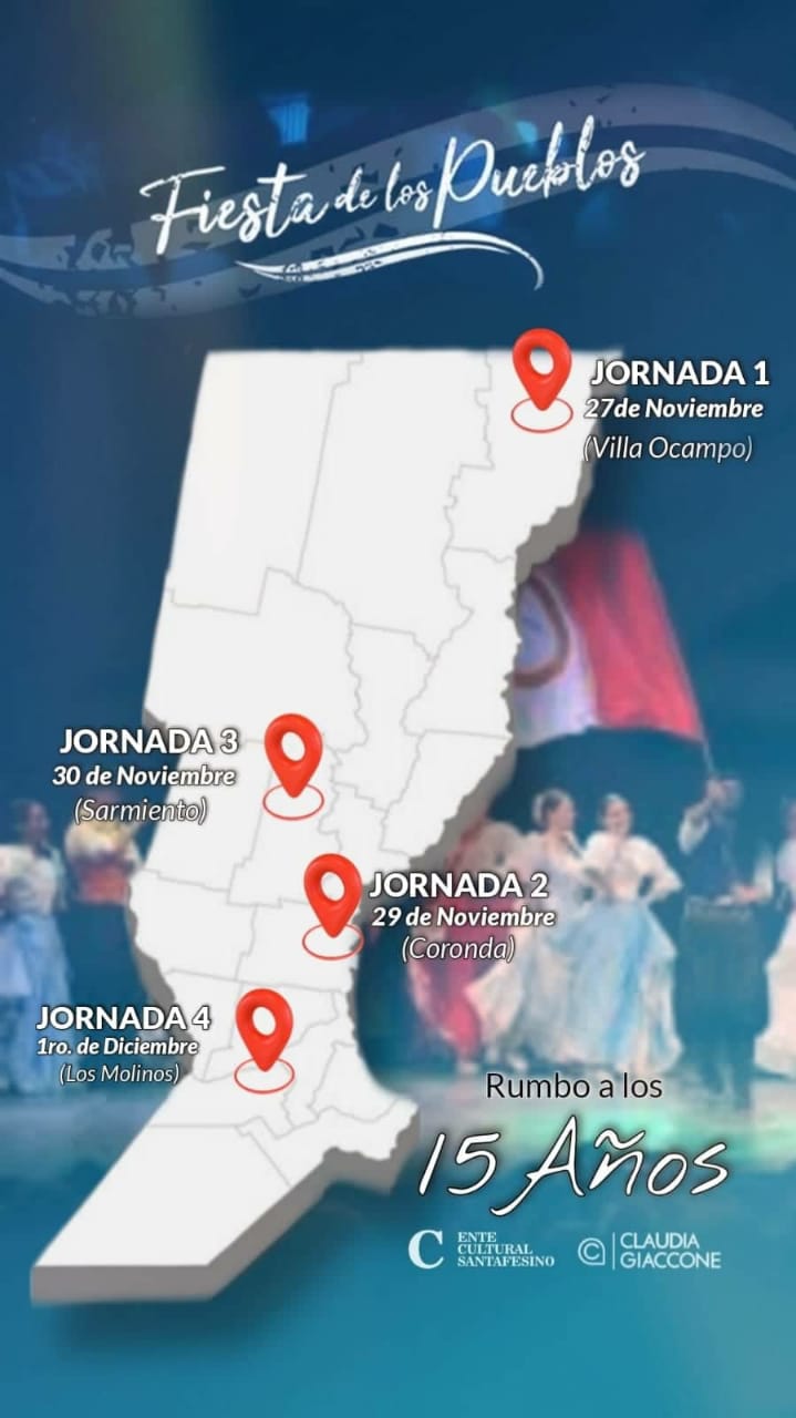 VILLA OCAMPO FUE ELEGIDA POR EL ENTE CULTURAL SANTAFESINO PARA QUE SEA UNA DE LAS SEDES DE LA “FIESTA DE LOS PUEBLOS”