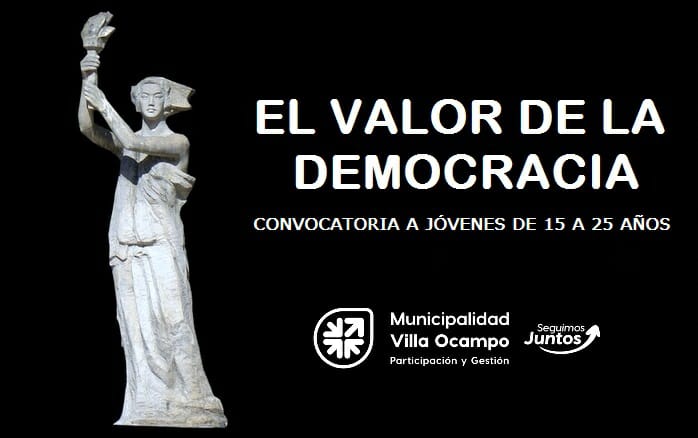HASTA MAÑANA ESTÁ ABIERTA LA CONVOCATORIA A JÓVENES DE 15 A 25 AÑOS: “EL VALOR DE LA DEMOCRACIA”