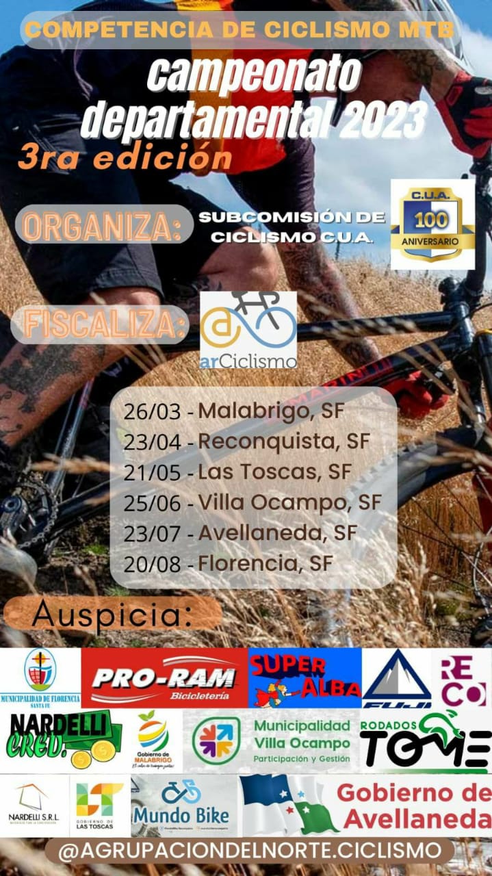 SE DEFINIÓ EL CALENDARIO DE LA 3º EDICIÓN DEL CAMPEONATO DEPARTAMENTAL DE CICLISMO MTB