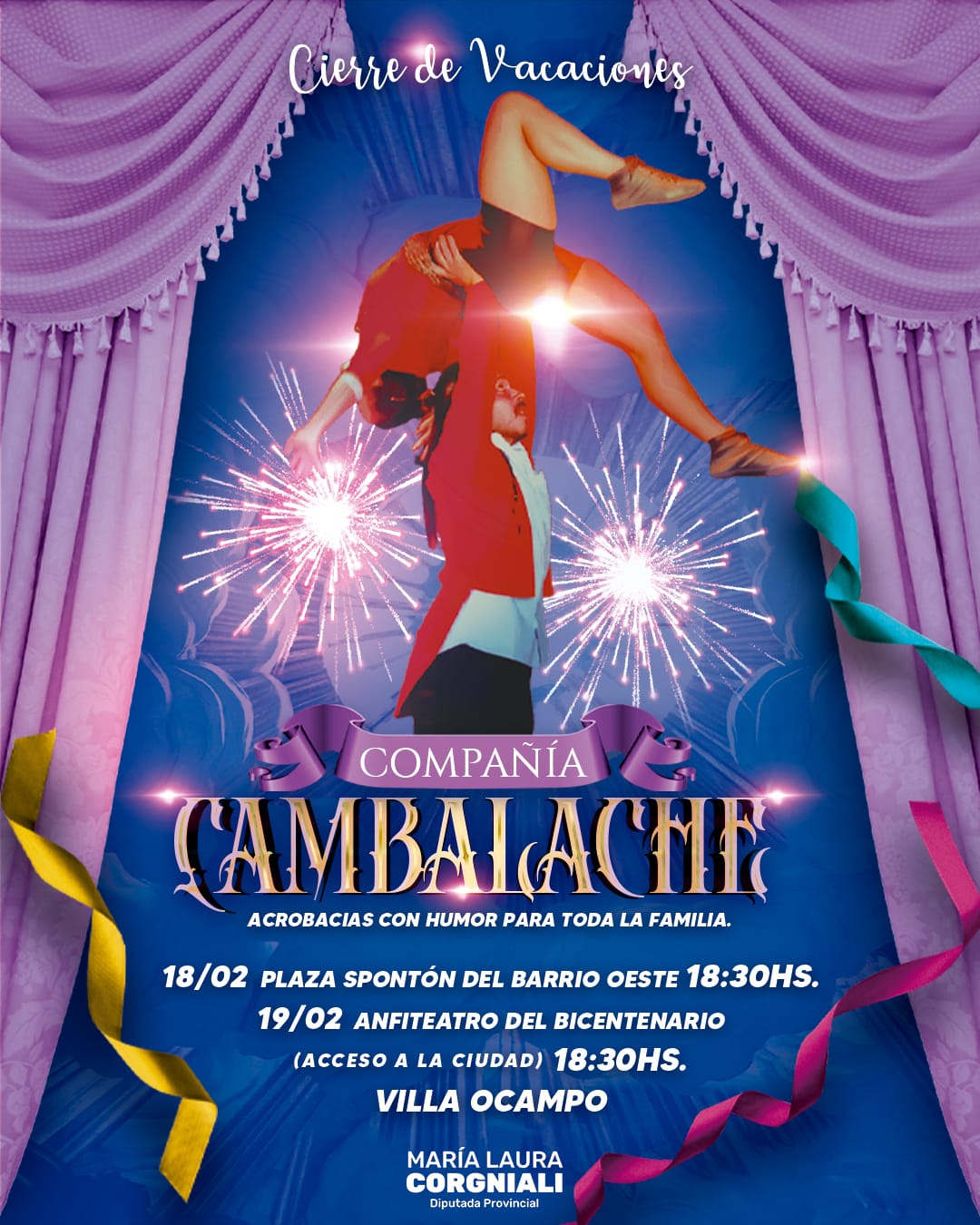 Fin de semana con shows de acróbatas en Villa Ocampo