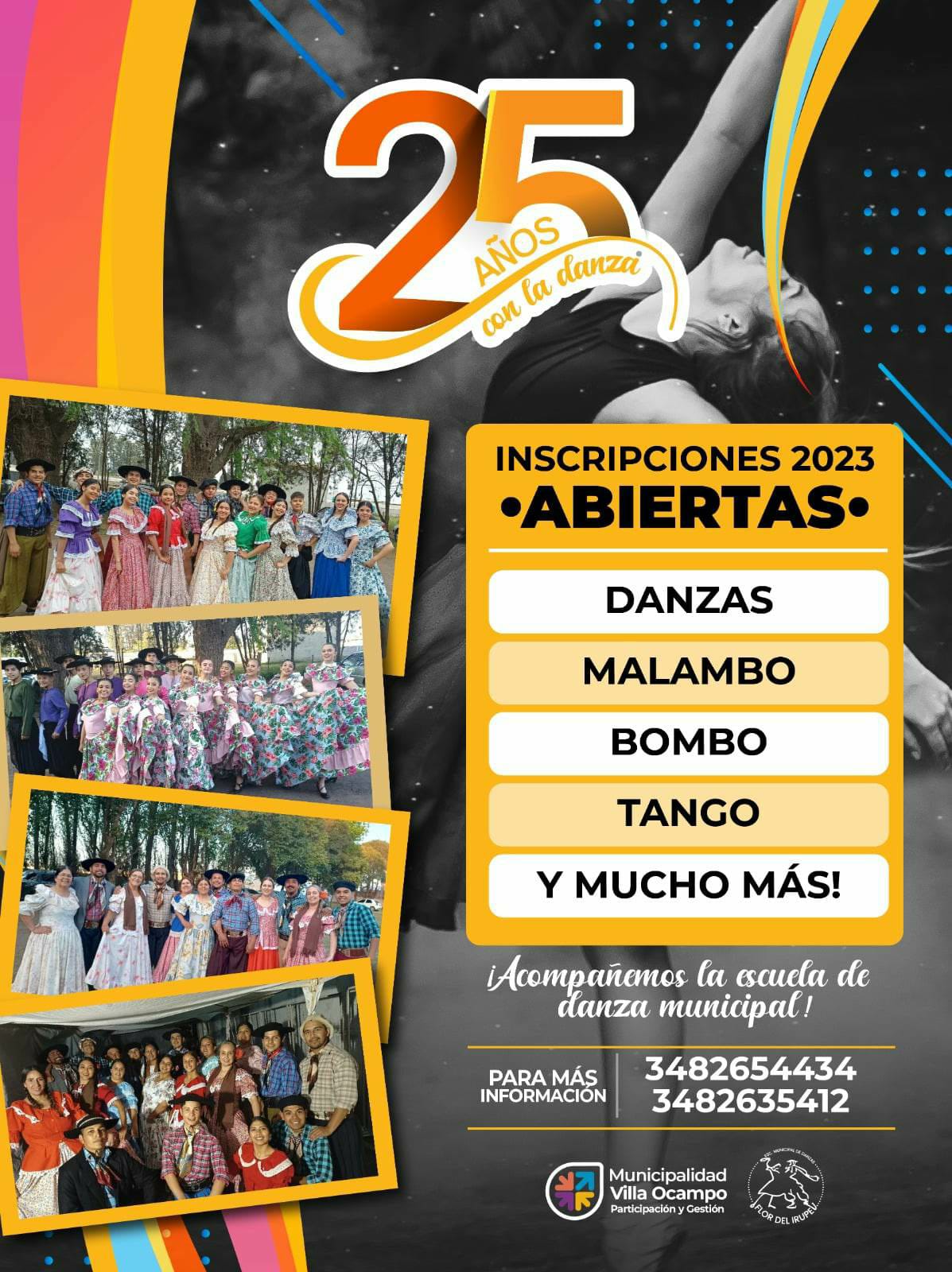 VILLA OCAMPO: ESTÁN ABIERTAS LAS INSCRIPCIONES PARA LA ESCUELA MUNICIPAL DE DANZAS “FLOR DEL IRUPÉ”