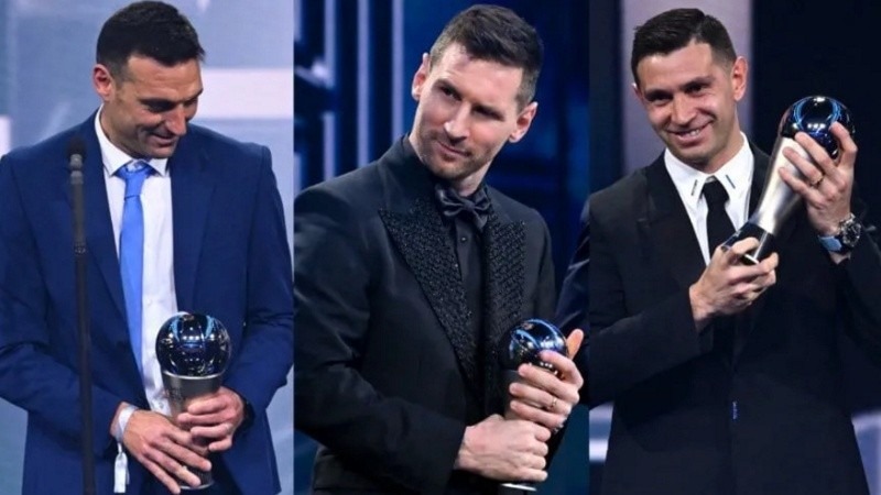 Argentina arrasó en los premios The Best: ganaron Messi, Scaloni, Dibu Martínez y hasta la hinchada