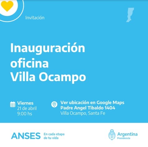 SE INAUGURA LA OFICINA DE ANSES VILLA OCAMPO