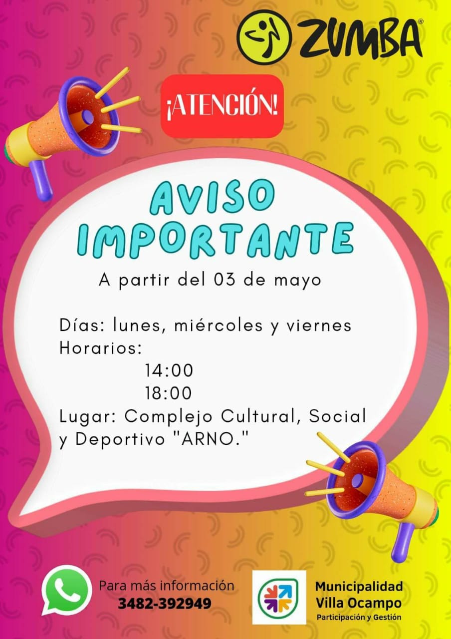 CLASES DE ZUMBA EN EL COMPLEJO “ARNO”