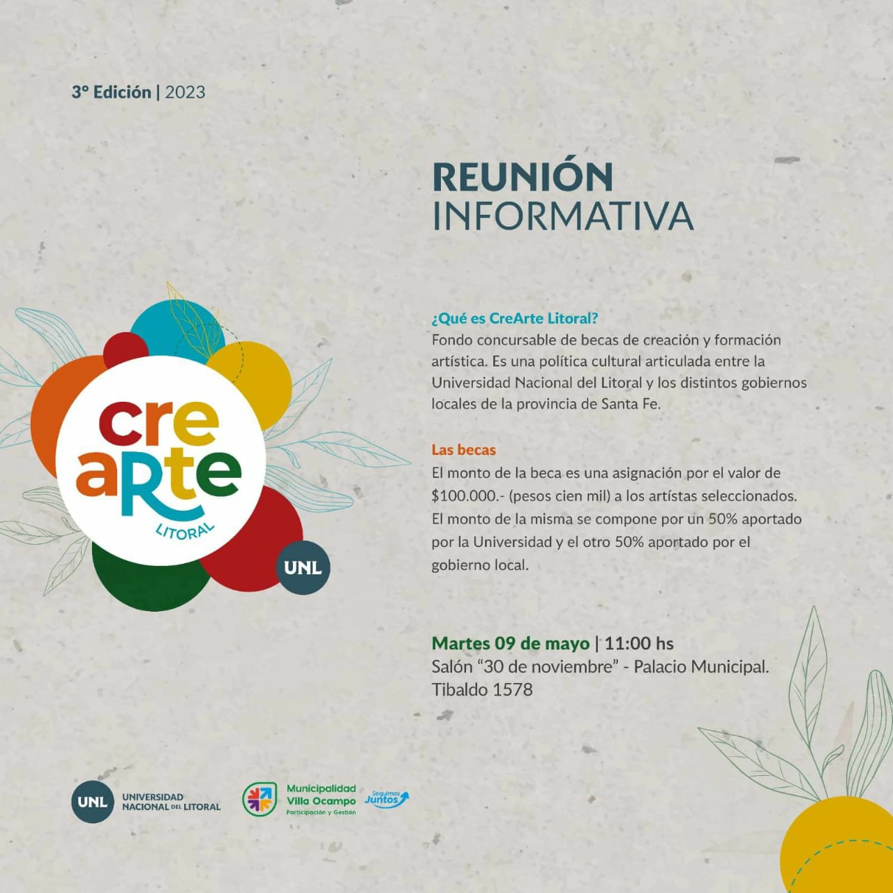 PRESENTACIÓN DEL “CREARTE LITORAL 2023” EN VILLA OCAMPO