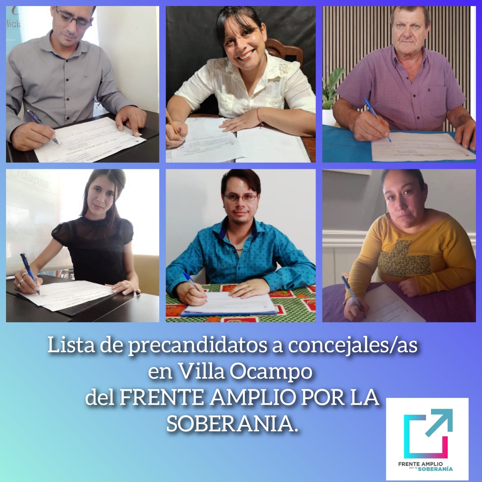 VILLA OCAMPO: Frente Amplio por la Soberanía en la Ciudad de Santa Fe Presenta su lista de Precandidatos a concejales