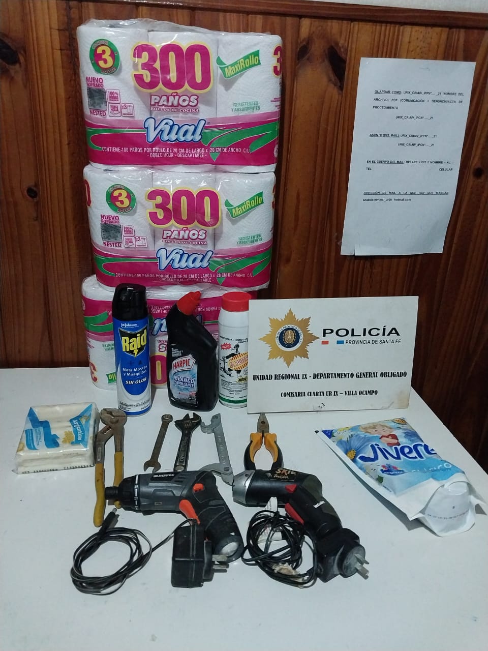 VILLA OCAMPO: ROBO EN EL LOCAL COMERCIAL EL REY DE LA LIMPIEZA