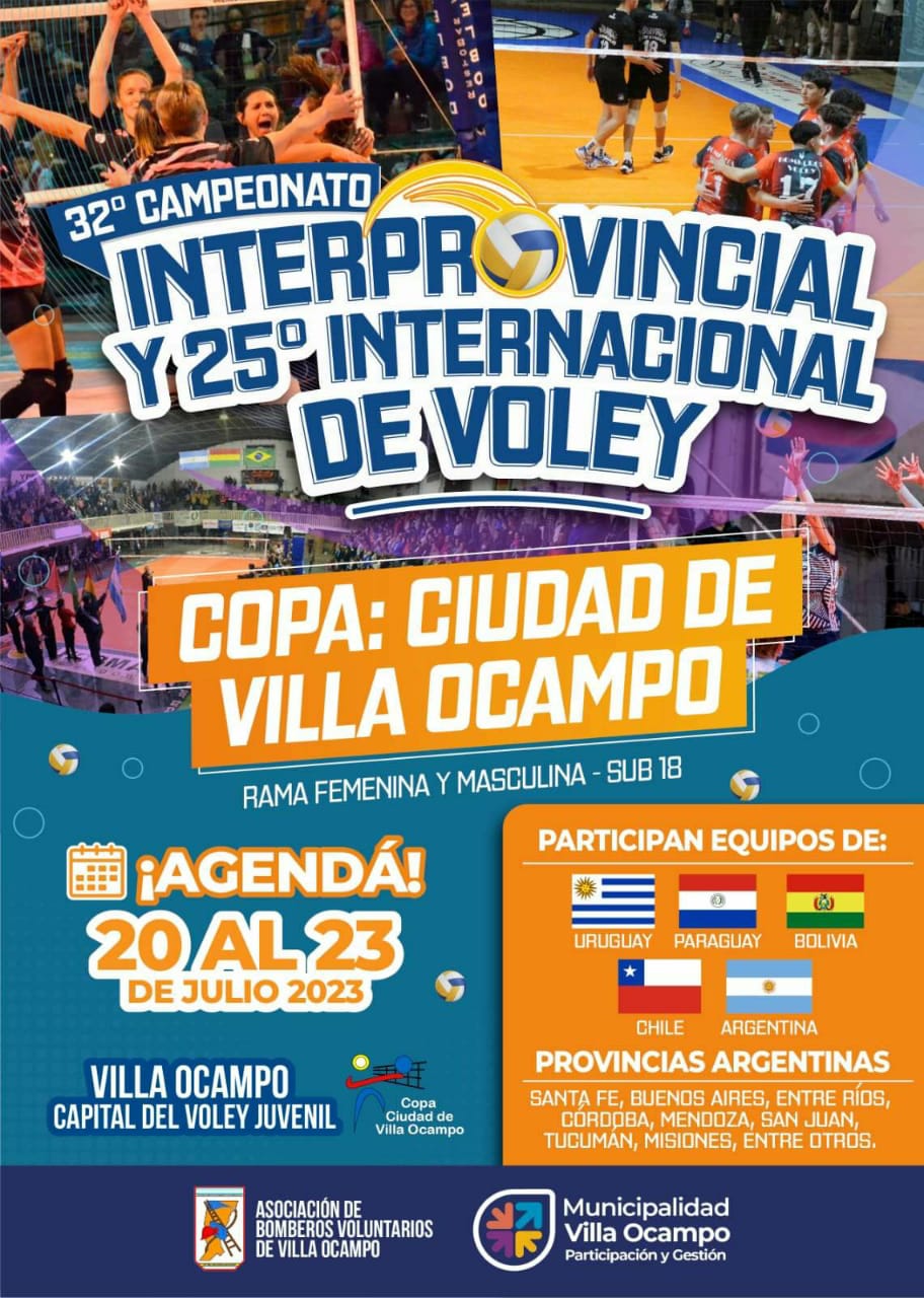 DEL 20 AL 23 DE JULIO VILLA OCAMPO SE CONVERTIRÁ NUEVAMENTE EN LA “CAPITAL DEL VOLEY JUVENIL”