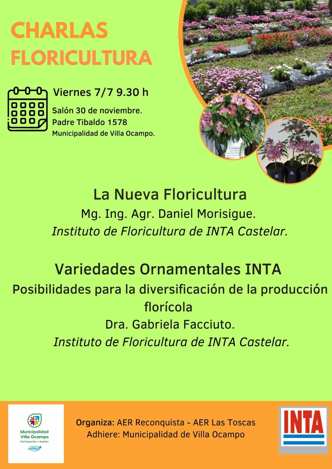 CHARLAS GRATUITAS DE CAPACITACIÓN SOBRE FLORICULTURA