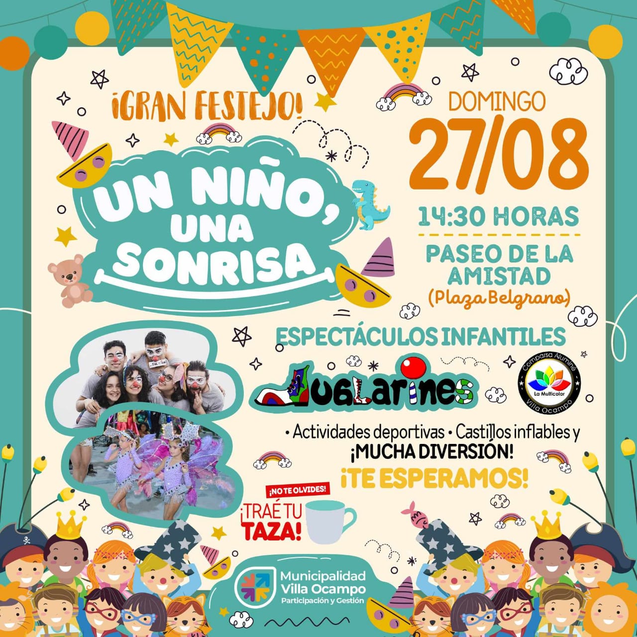 ESTE DOMINGO: GRAN FESTEJO “UN NIÑO, UNA SONRISA”