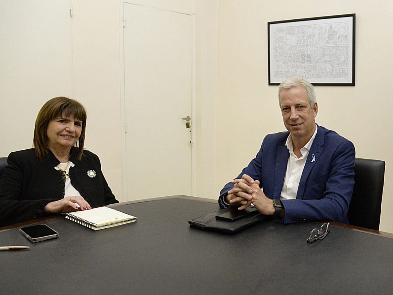Dionisio Scarpin y Patricia Bullrich se reunieron para hablar de las obras que necesita Santa Fe