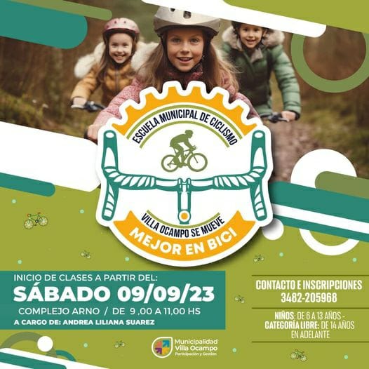 VILLA OCAMPO: ESTE SÁBADO ABRE LA “ESCUELA MUNICIPAL DE CICLISMO”