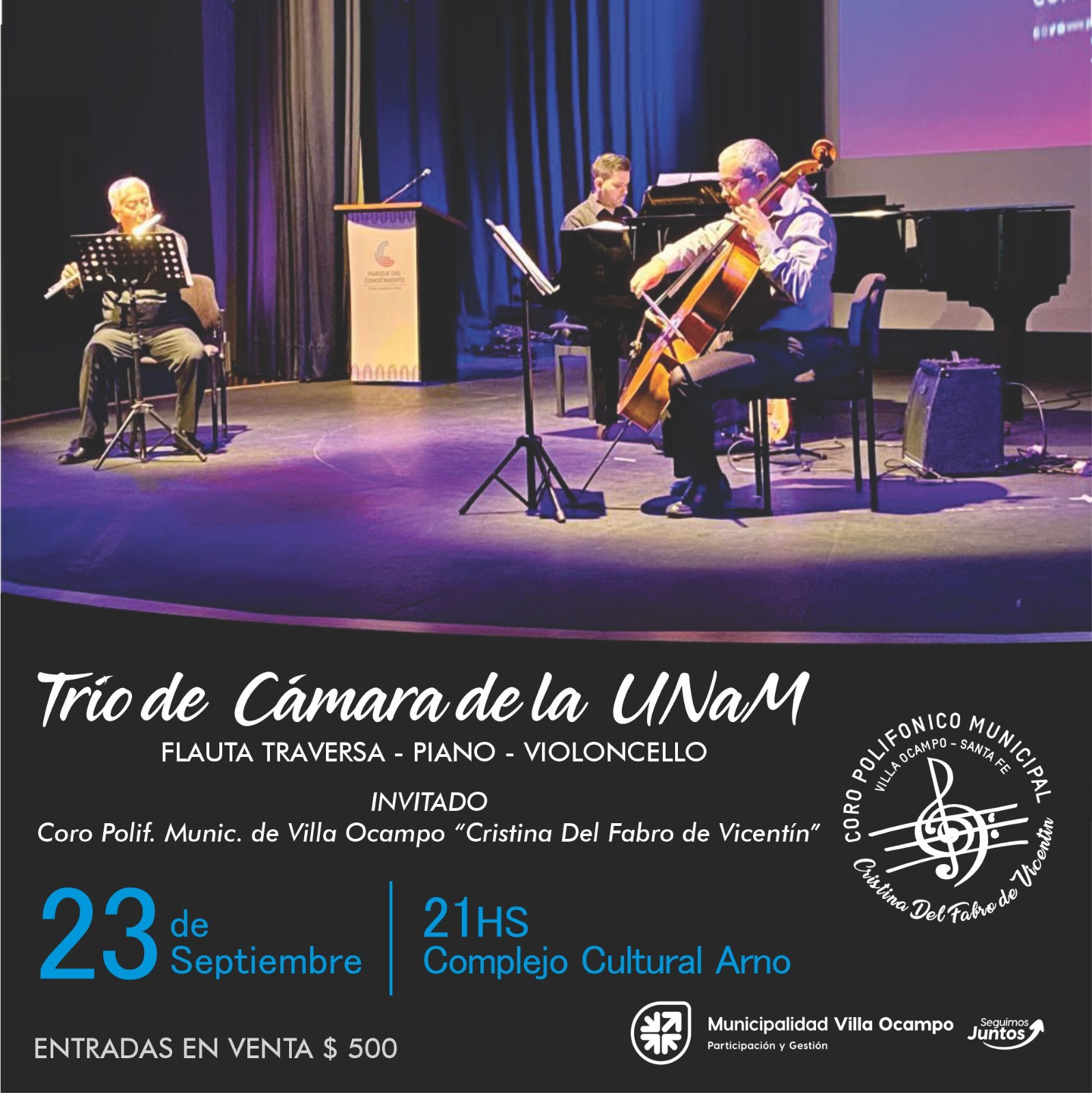 EL “TRÍO DE CÁMARA DE LA UNAM” SE PRESENTARÁ EN VILLA OCAMPO