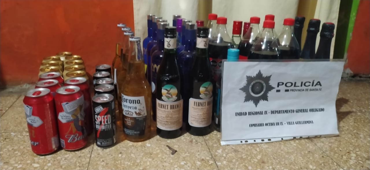 VILLA GUILLERMINA: LA POLICIA RECUPERO BEBIDAS QUE FUERON ROBADAS EN EL LOCAL BAILABLE “CRISTAL PUB”
