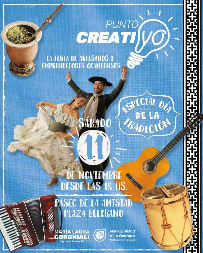 ESTE SÁBADO: PUNTO CREATIVO “DÍA DE LA TRADICIÓN”