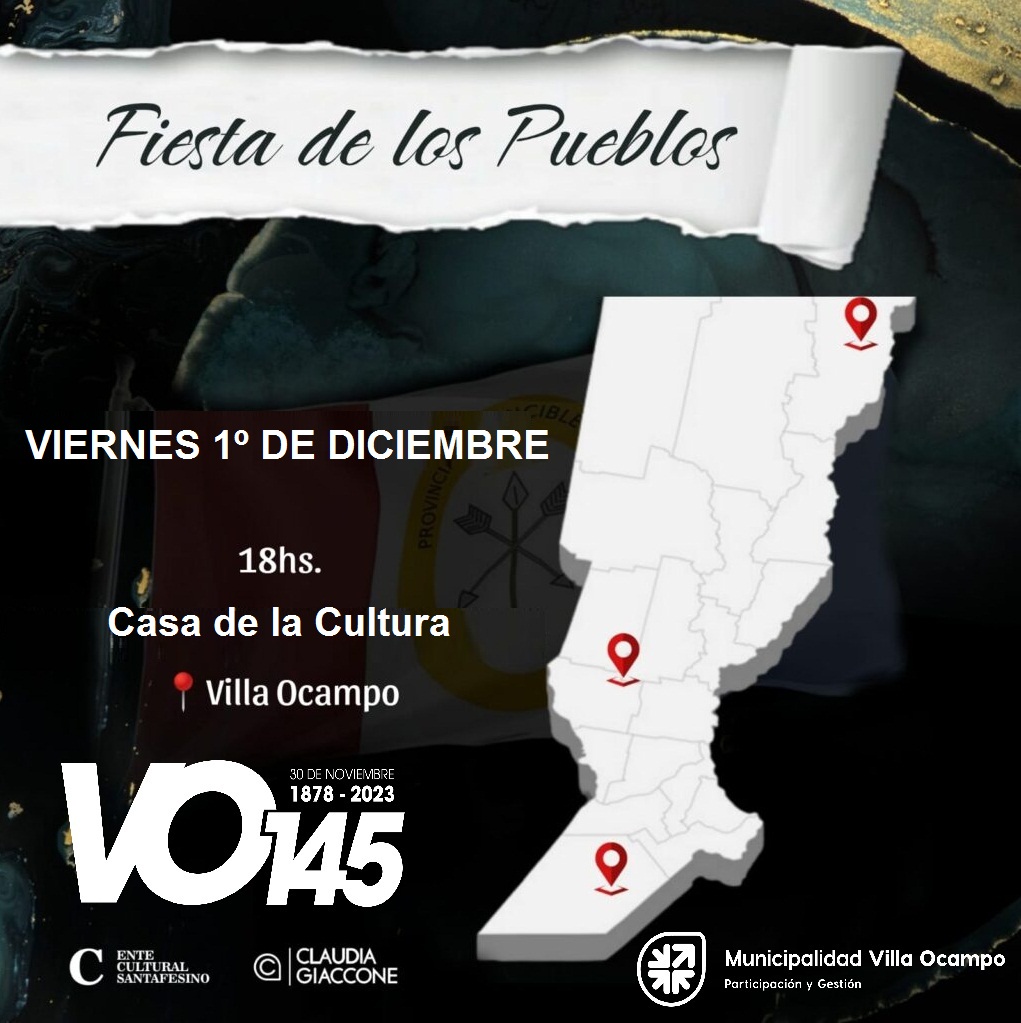 LA “FIESTA DE LOS PUEBLOS” SE REALIZARÁ ESTE VIERNES 1º DE DICIEMBRE
