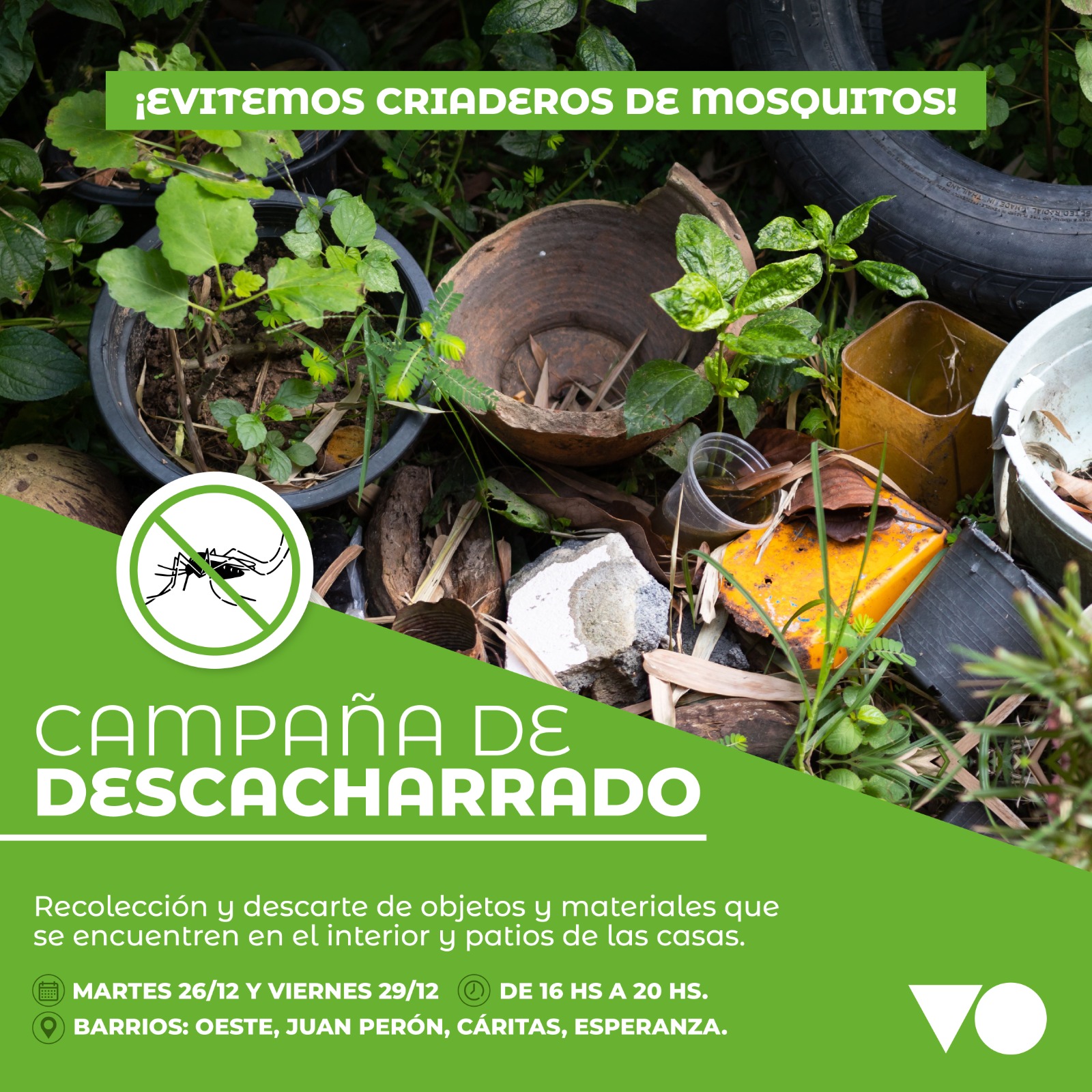 VILLA OCAMPO: COMIENZA LA CAMPAÑA DE DESCACHARRADO