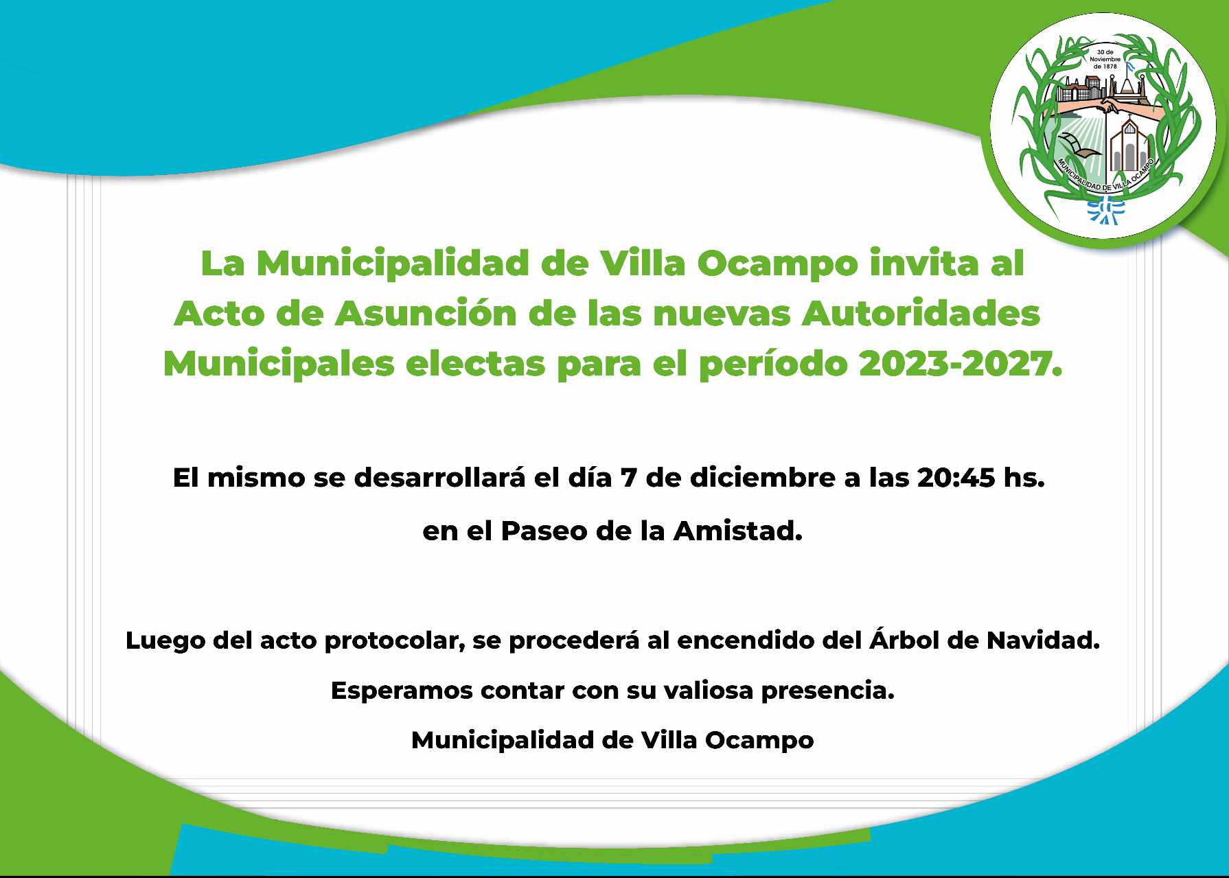 ACTIVIDADES ENMARCADAS EN EL 145º ANIVERSARIO DE LA FUNDACIÓN DE VILLA OCAMPO
