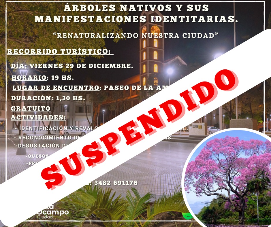 RECORRIDO TURÍSTICO SUSPENDIDO