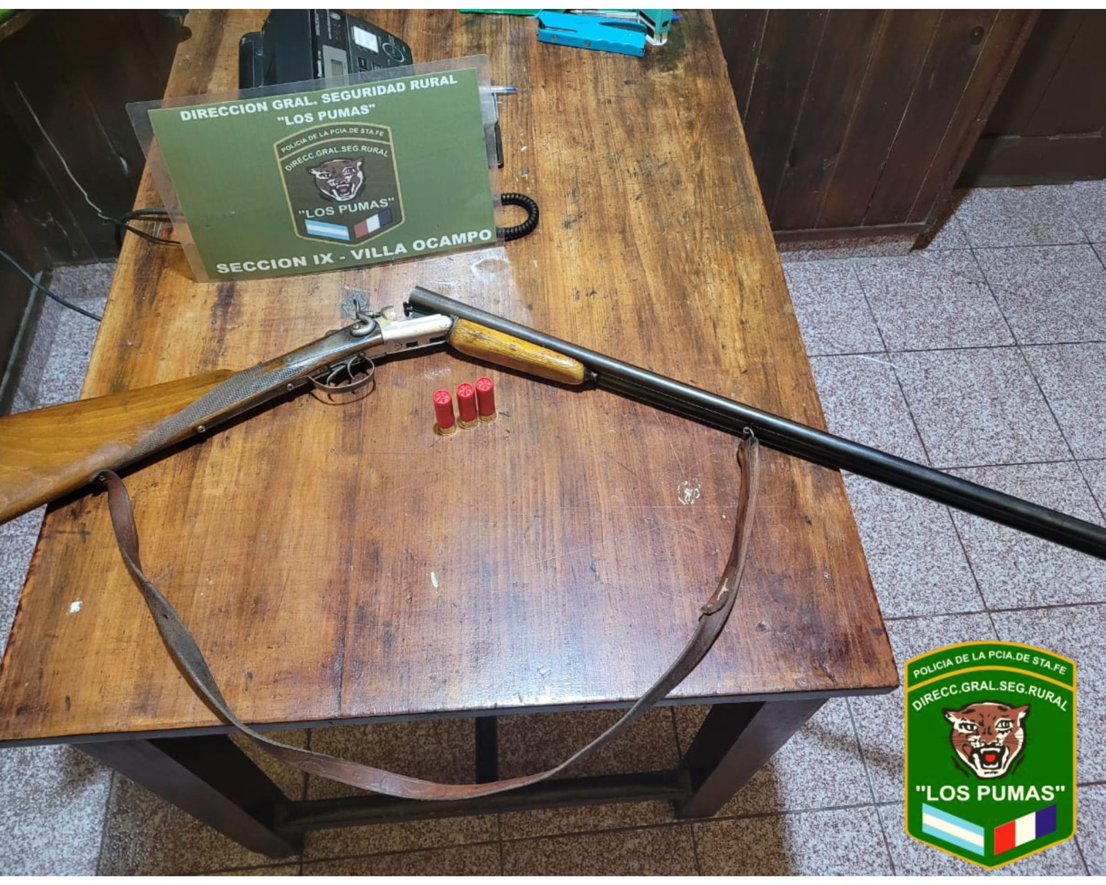 La Guardia Rural “Los Pumas” de Villa Ocampo, secuestró un arma de fuego carente de documentación.