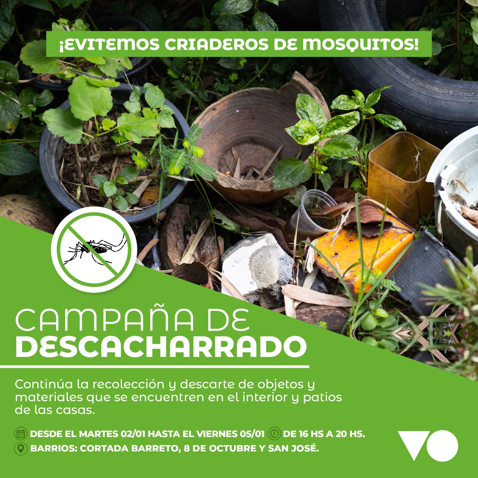 VILLA OCAMPO: CONTINÚA LA CAMPAÑA DE DESCACHARRADO NUEVOS BARRIOS