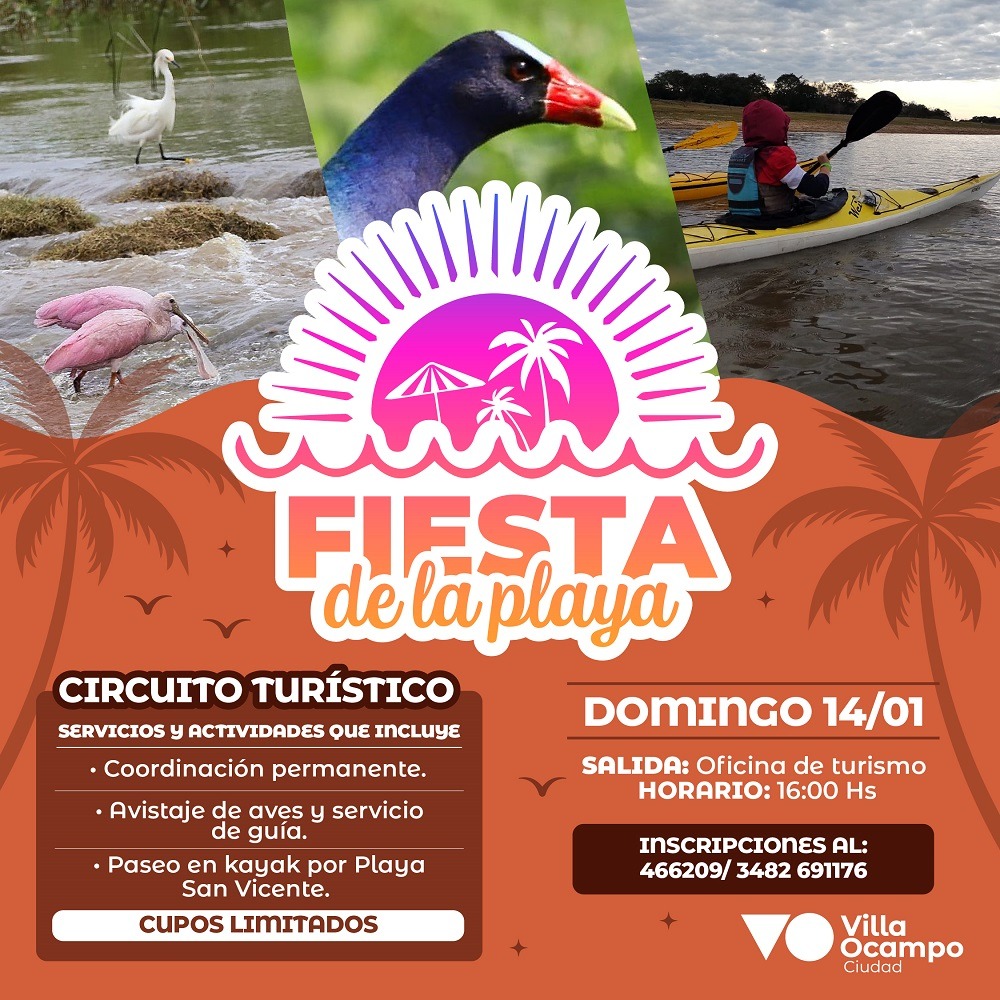 VILLA OCAMPO:  CIRCUITO TURÍSTICO EN LA FIESTA DE LA PLAYA