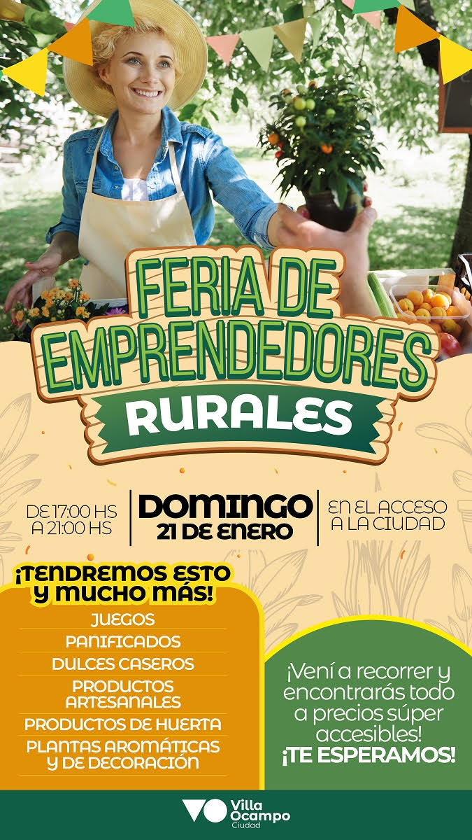 VILLA OCAMPO:  FERIA DE EMPRENDEDORES RURALES EN EL ACCESO DE LA CIUDAD