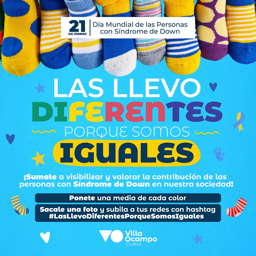 VILLA OCAMPO: MAÑANA JUEVES 21 DE MARZO, PONETE MEDIAS DE DIFERENTES COLORES