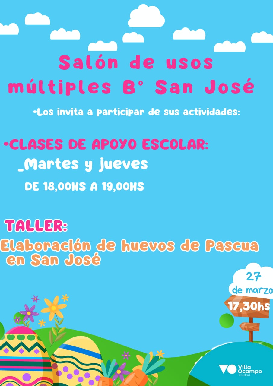 VILLA OCAMPO: ACTIVIDADES EN EL SALÓN DE USOS MÚLTIPLES DEL BARRIO SAN JOSÉ