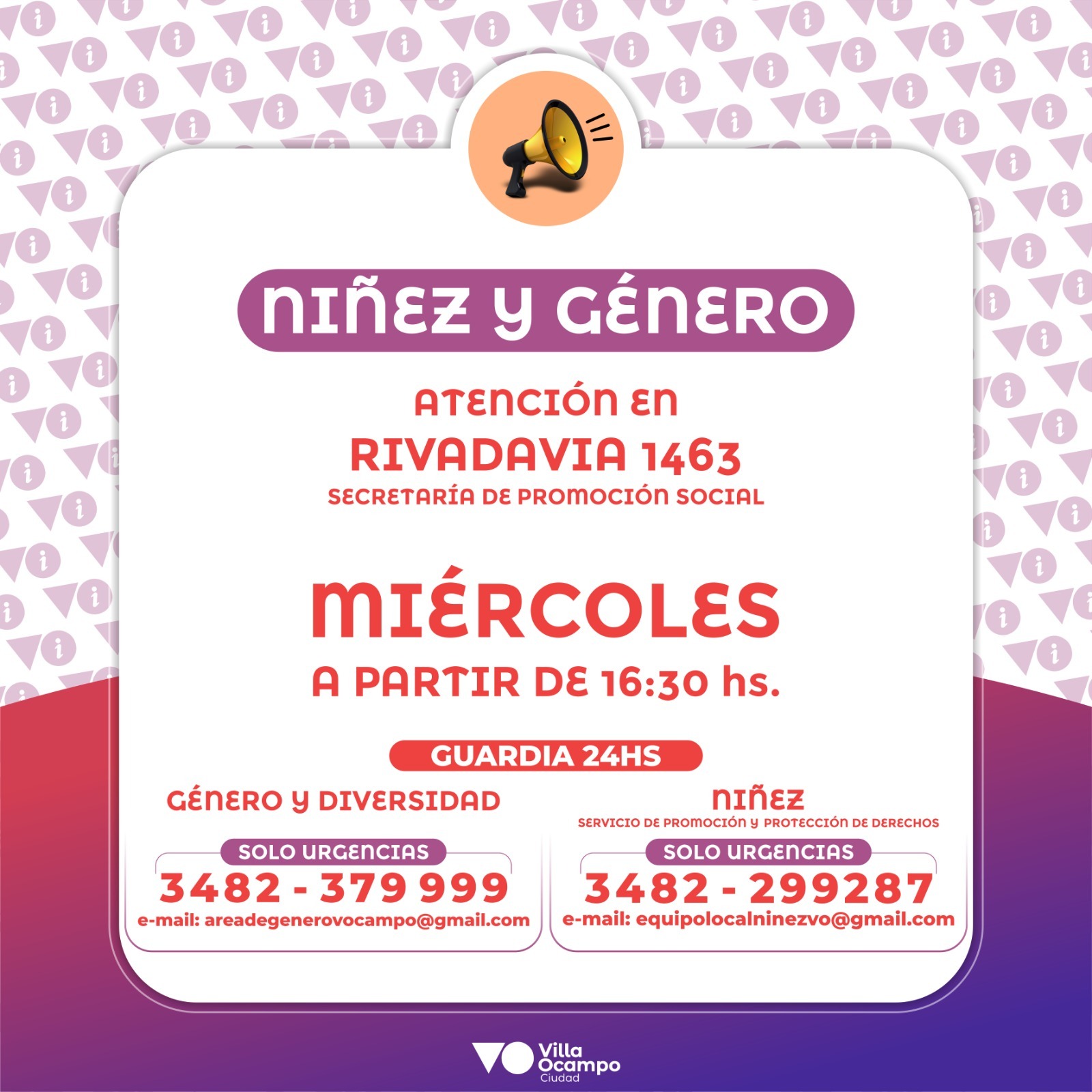 VILLA OCAMPO: ATENCIÓN A LA COMUNIDAD EN NIÑEZ Y GÉNERO