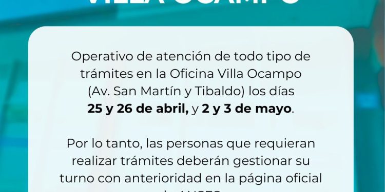 OPERATIVO ANSES EN VILLA OCAMPO