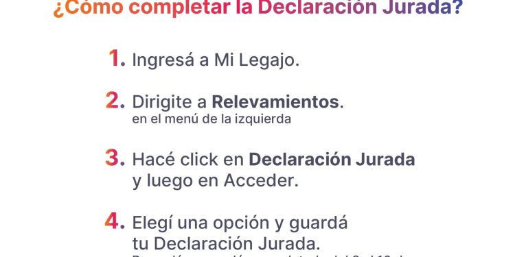 Cómo se carga la Declaración Jurada de Prestación de Servicios