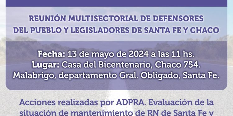 Ruta 11: el Lunes 13 de Mayo, las Defensorías del Pueblo de Santa Fe y Chaco se reúnen con legisladores, intendentes y presidentes comunales en Malabrigo