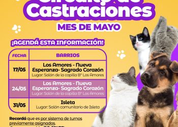 VILLA OCAMPO: CRONOGRAMA DE CASTRACIONES PARA MASCOTAS MES DE MAYO