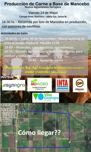 VILLA OCAMPO: ACTIVIDAD DEL INTA EN VILLA OCAMPO: PRODUCCIÓN DE CARNE A BASE DE MANCEBO