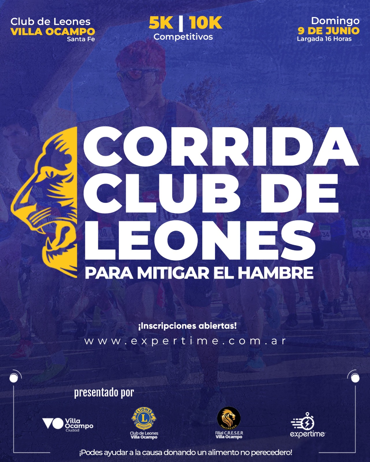 VILLA OCAMPO: CORRIDA 5K Y 10K “CLUB DE LEONES” PARA MITIGAR EL HAMBRE