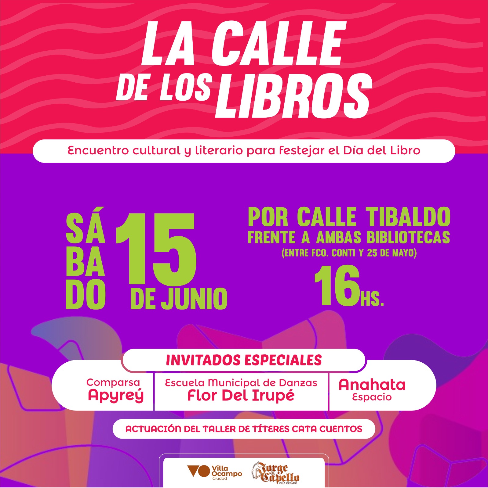 VILLA OCAMPO: LA CALLE DE LOS LIBROS”: ACTIVIDAD JUNTO A BIBLIOTECAS LOCALES POR EL DIA DEL LIBRO