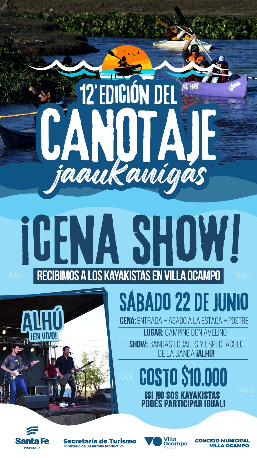 CENA SHOW DE CLAUSURA DEL 12° CANOTAJE JAAUKANIGÁS EN VILLA OCAMPO