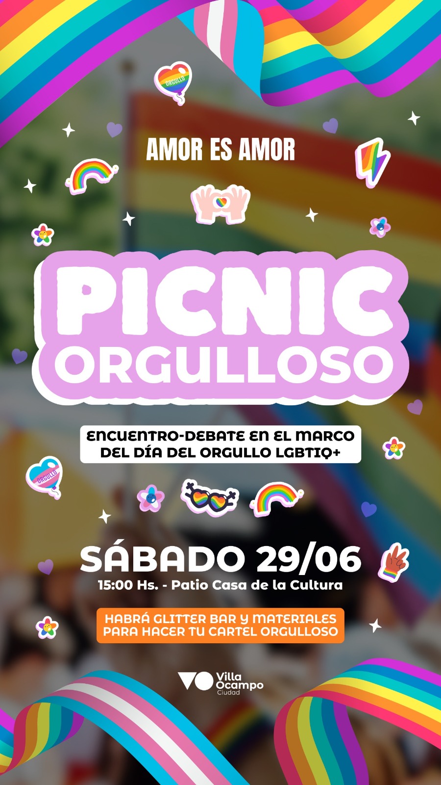 VILLA OCAMPO: PICNIC ORGULLOSO: ENCUENTRO EN EL MARCO DEL DÍA DEL ORGULLO LGBTIQ+