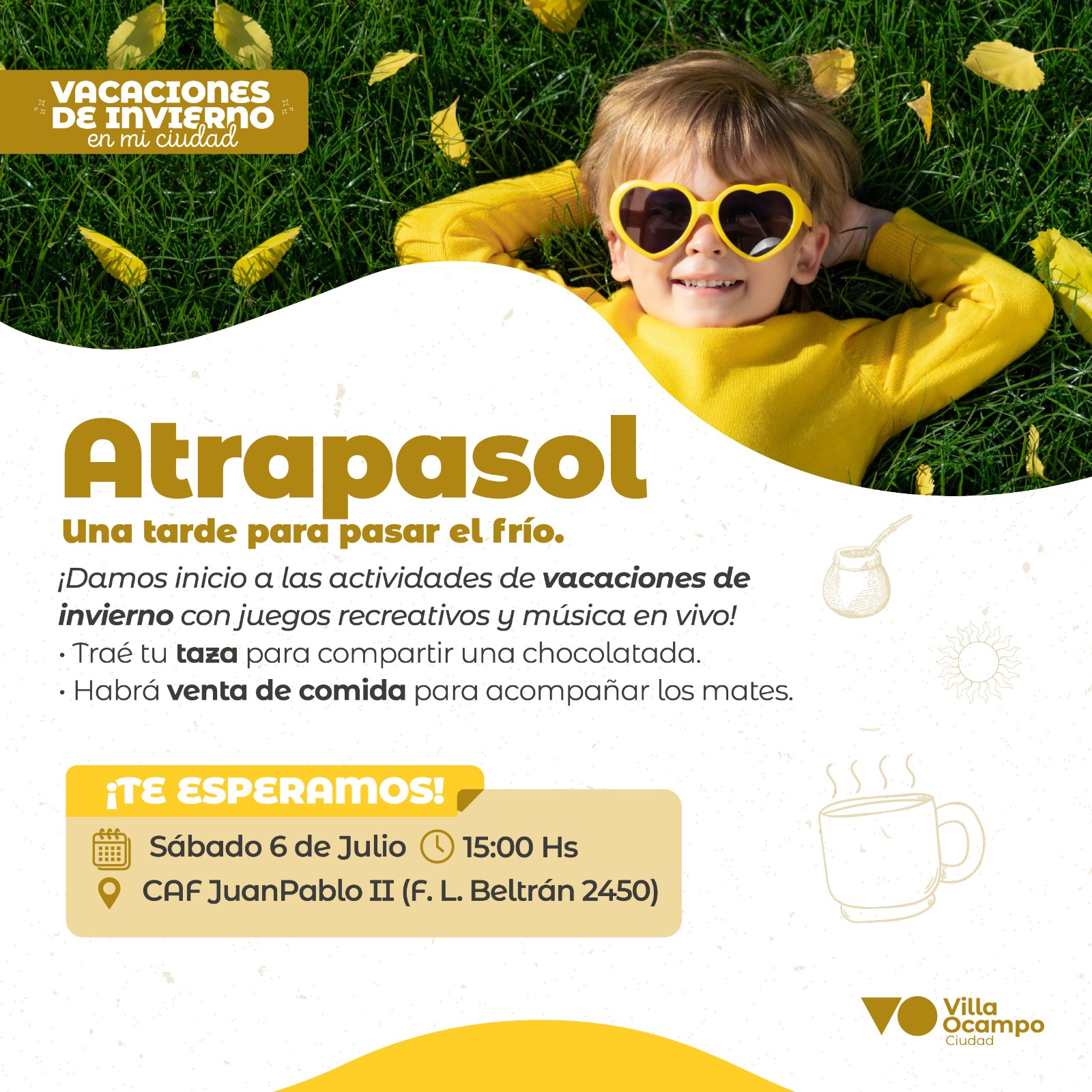 VILLA OCAMPO: ATRAPASOL: UNA TARDE PARA PASAR EL FRÍO EN EL JUAN PABLO II