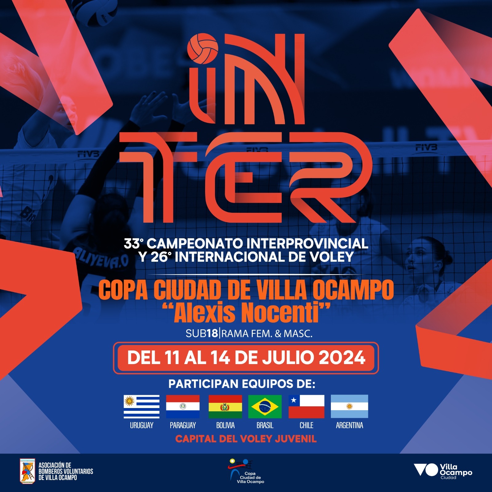 VILLA OCAMPO: 33° CAMPEONATO INTERNACIONAL Y 26° INTERPROVINCIAL DE VOLEY “COPA CIUDAD DE VILLA OCAMPO, ALEXIS NOCENTI”