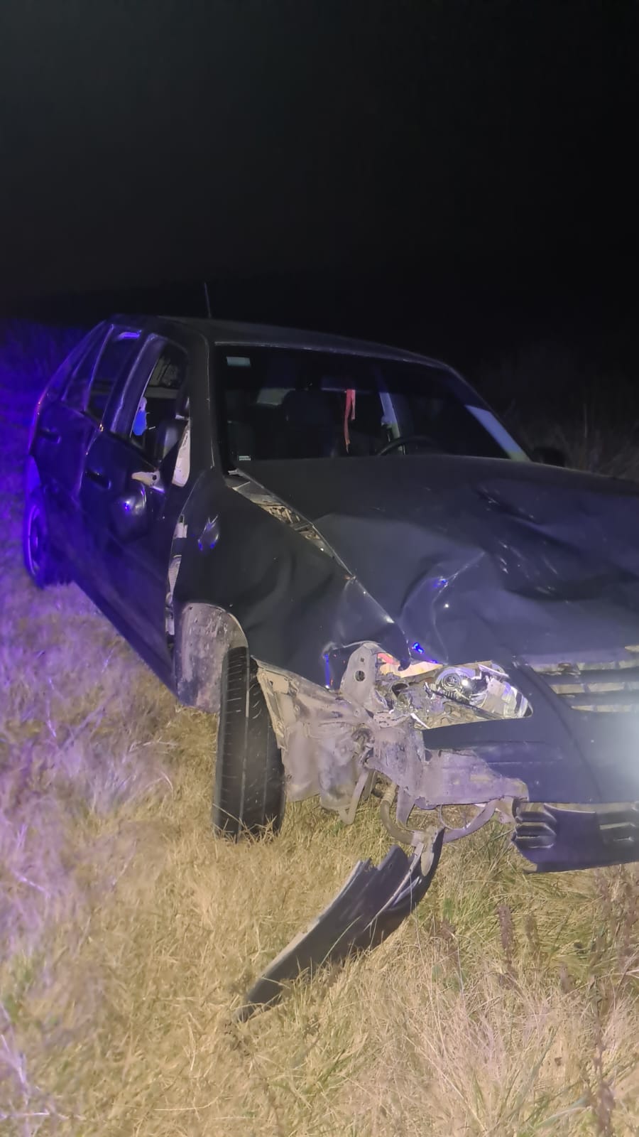 Una familia Guillerminense chocó una vaca en la ruta provincial 100’S, entre Las Toscas y Villa Guillermina.