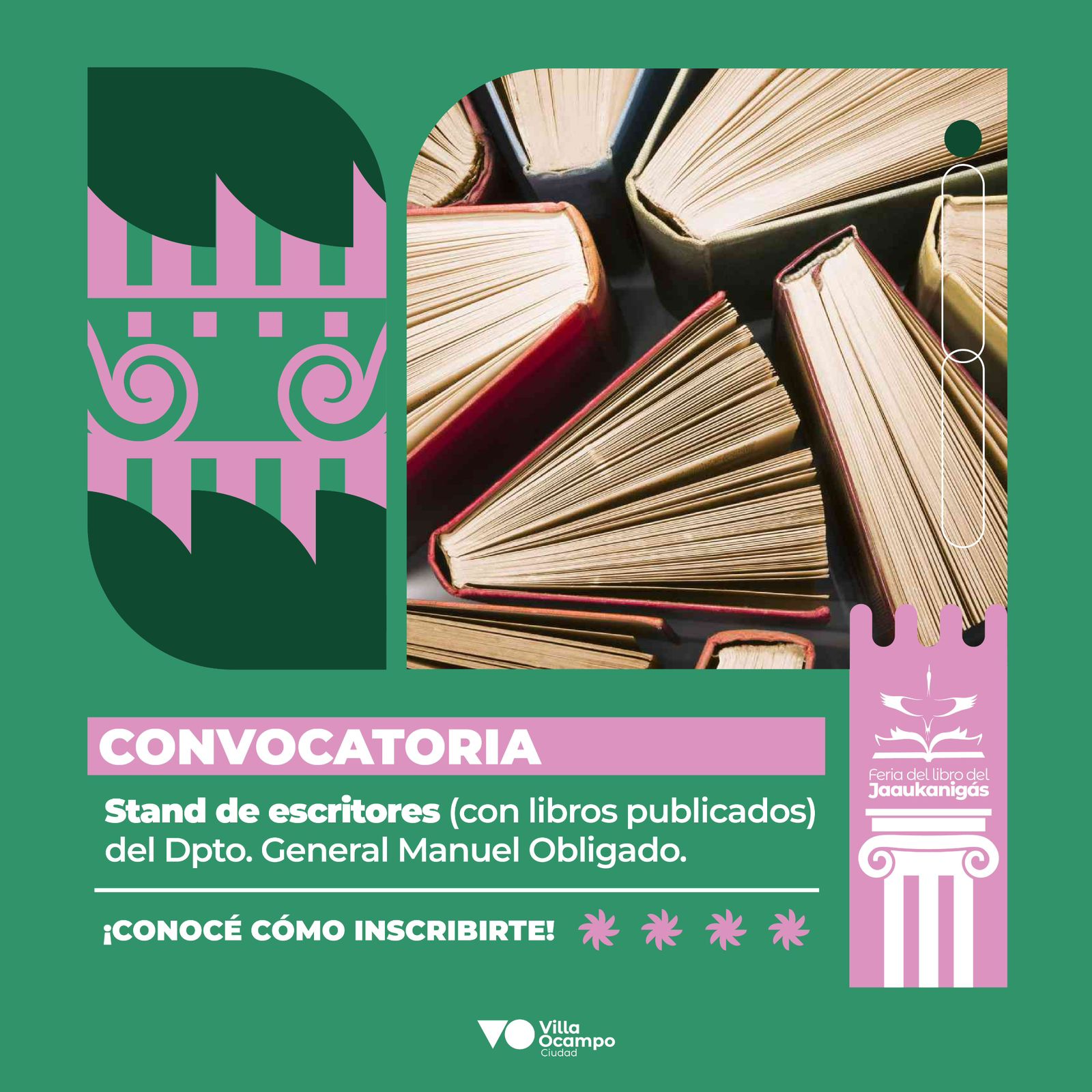 VILLA OCAMPO: SE EXTIENDE LA CONVOCATORIA DE AUTORES DEL DEPARTAMENTO GRAL. MANUEL OBLIGADO