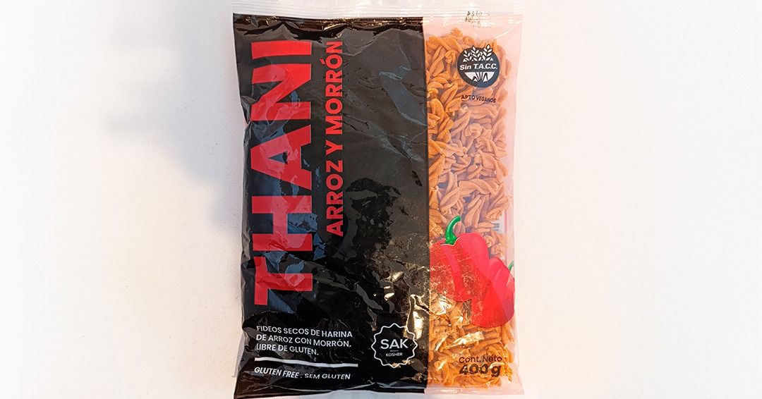 La Assal emitió un alerta alimentaria sobre fideos secos de harina de arroz con morrón libre de gluten de la marca Thani
