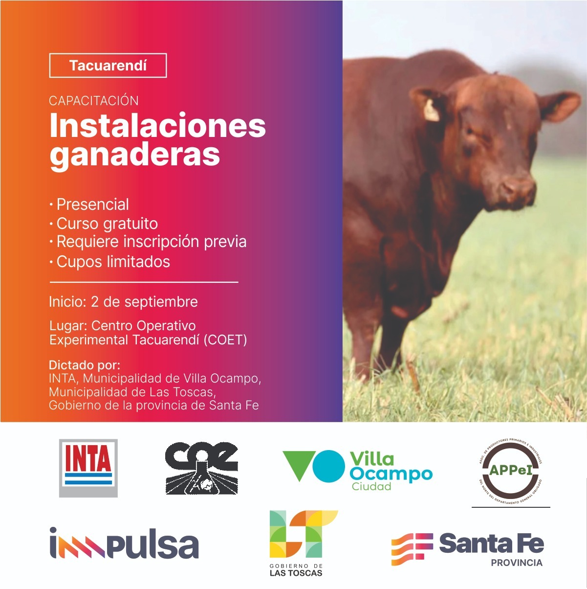 VILLA OCAMPO: CURSO TEÓRICO-PRÁCTICO SOBRE ELECTRIFICACIÓN RURAL,CONSTRUCCIONES GANADERAS Y ALAMBRADO