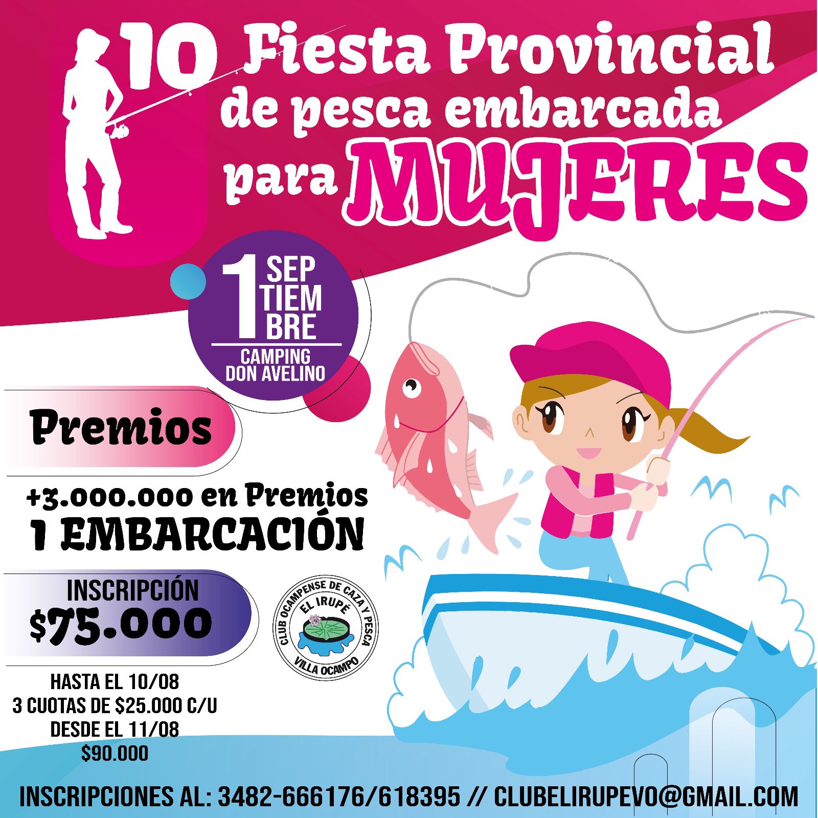 VILLA OCAMPO: LLEGÓ LA 10° FIESTA PROVINCIAL DE PESCA EMBARCADA PARA MUJERES