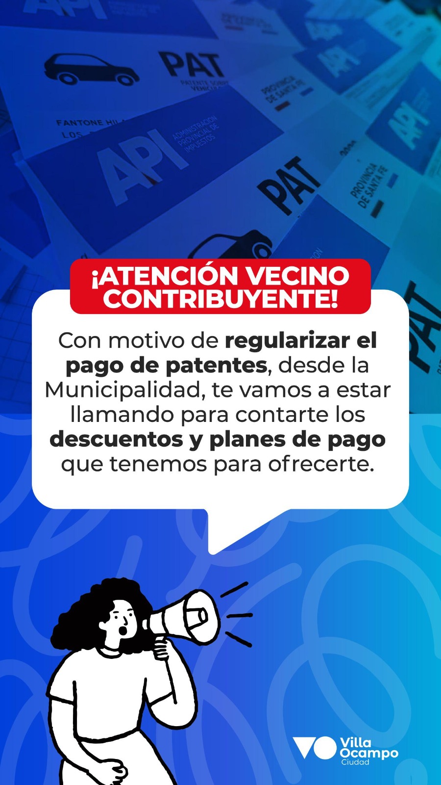 VILLA OCAMPO: ATENCIÓN VECINO CONTRIBUYENTE
